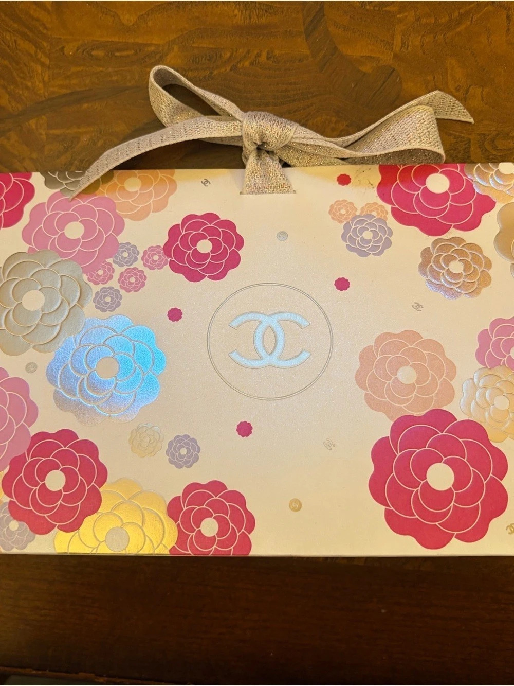 Chanel Camellia Floral Limited Edition Gift Box Bag Pink & Cream
